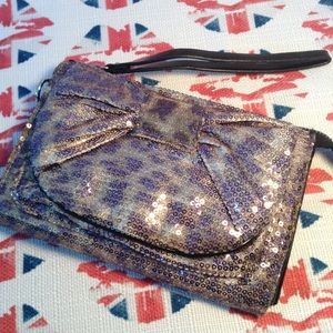 Betsy Johnson Patent Sequined Bow Bag